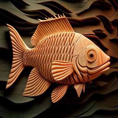 3D model st Striped barbus fish (STL)